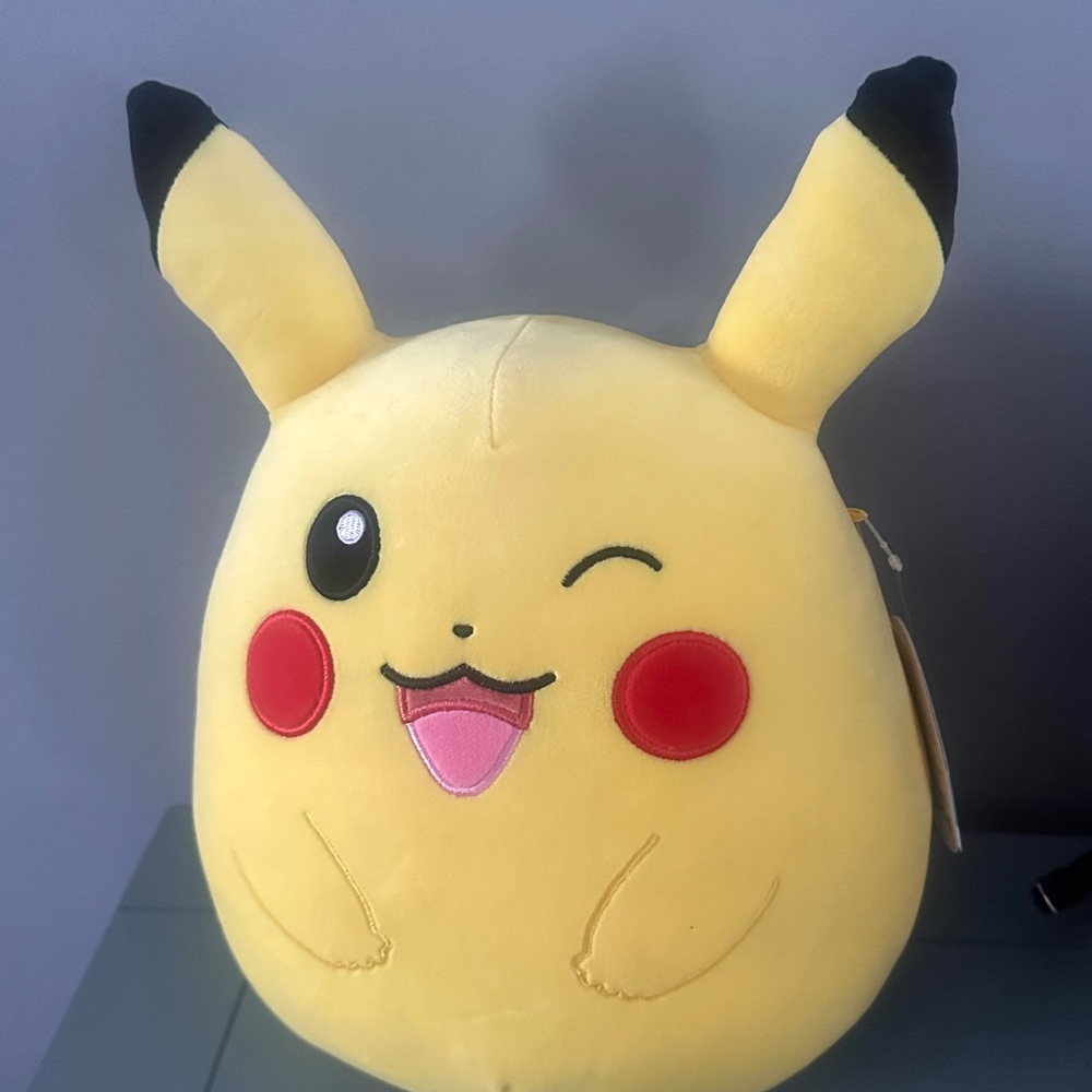 NWT Pokemon Pikachu Squishmallow Winking Plush Toy Stuffed Animal 14”